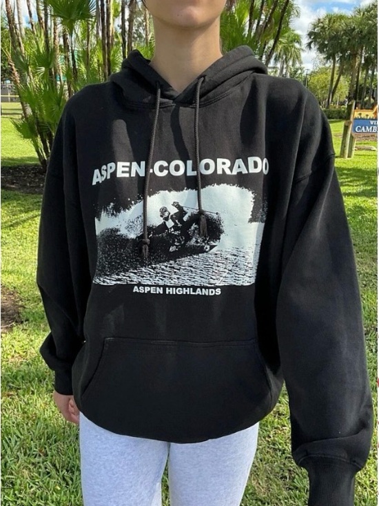 Brandy Melville Other - Brandy Melville Christy Aspen Colorado Oversized Hoodie – Black One Size